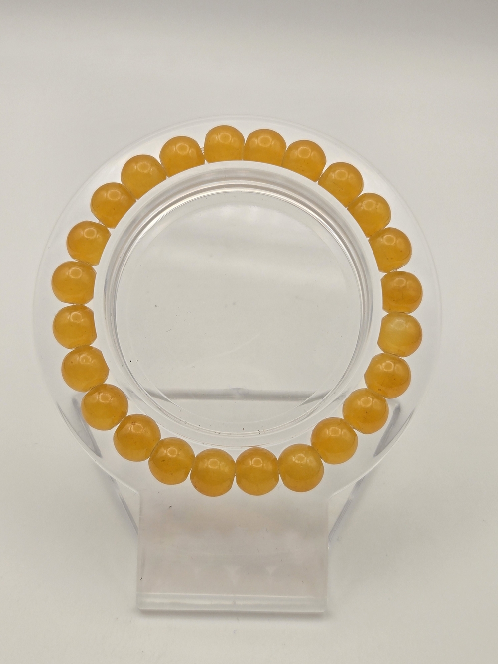 8mm Golden Yellow Beaded Stretch Bracelet for Women